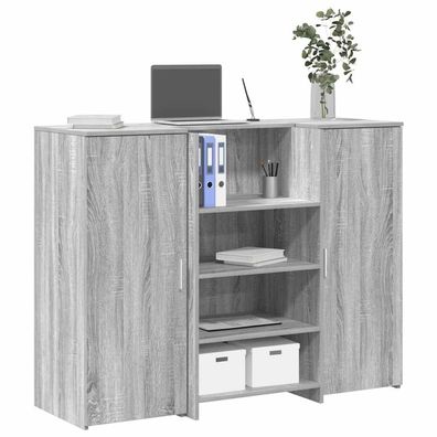 vidaXL Empfangstheke Grau Sonoma 135x50x103,5 cm Holzwerkstoff