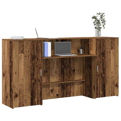vidaXL Empfangstheke Altholz-Optik 200x50x103,5 cm Holzwerkstoff