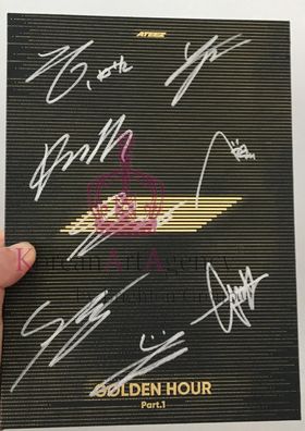 ATEEZ - (GOLDEN HOUR : Part.1] 10th Mini Album BLACK HOUR Version Autographed