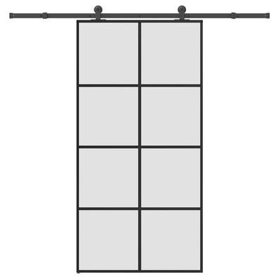 vidaXL Schiebetür mit Beschlag 102,5x205 cm ESG-Glas & Aluminium