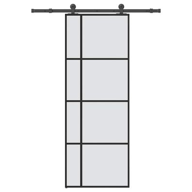 vidaXL Schiebetür mit Beschlag 76x205 cm ESG-Glas & Aluminium