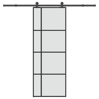 vidaXL Schiebetür mit Beschlag 76x205 cm ESG-Glas & Aluminium