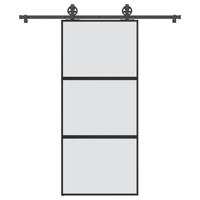 vidaXL Schiebetür mit Beschlag 90x205 cm Hartglas & Aluminium