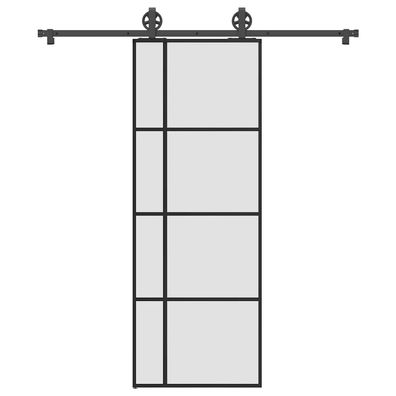 vidaXL Schiebetür mit Beschlag 76x205 cm ESG-Glas & Aluminium