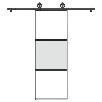 vidaXL Schiebetür mit Beschlag 76x205 cm Hartglas & Aluminium