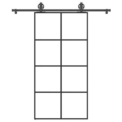 vidaXL Schiebetür mit Beschlag 102,5x205 cm ESG-Glas & Aluminium