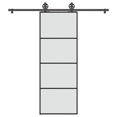 vidaXL Schiebetür mit Beschlag 76x205 cm ESG-Glas & Aluminium