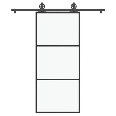 vidaXL Schiebetür mit Beschlag 90x205 cm ESG-Glas & Aluminium