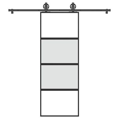 vidaXL Schiebetür mit Beschlag 76x205 cm Hartglas & Aluminium