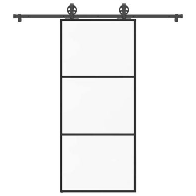 vidaXL Schiebetür mit Beschlag 90x205 cm ESG-Glas & Aluminium