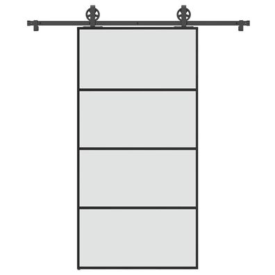 vidaXL Schiebetür mit Beschlag 102,5x205 cm ESG-Glas & Aluminium