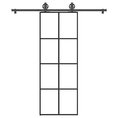 vidaXL Schiebetür mit Beschlag 76x205 cm ESG-Glas & Aluminium