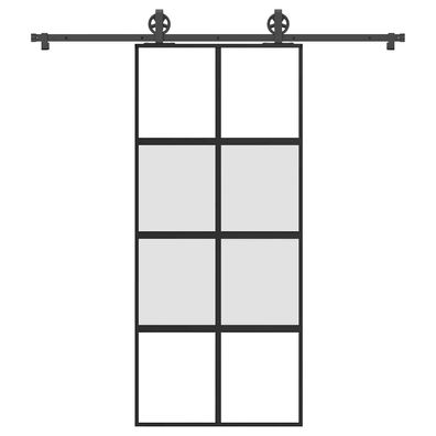 vidaXL Schiebetür mit Beschlag 90x205 cm Hartglas & Aluminium