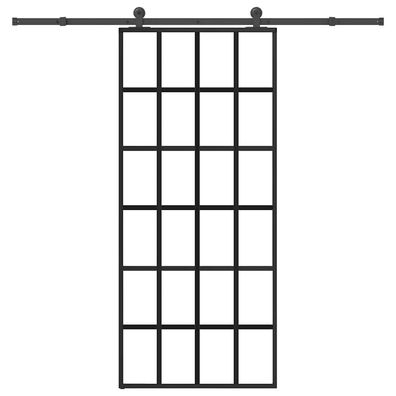 vidaXL Schiebetür mit Beschlag 90x205 cm ESG-Glas & Aluminium
