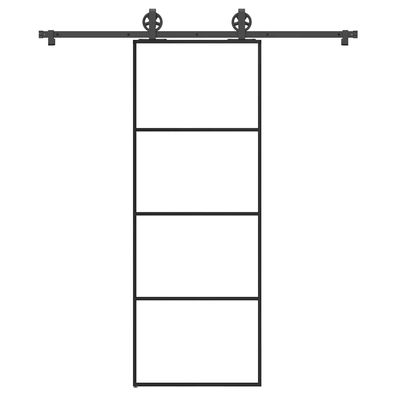 vidaXL Schiebetür mit Beschlag 76x205 cm ESG-Glas & Aluminium