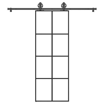 vidaXL Schiebetür mit Beschlag 76x205 cm ESG-Glas & Aluminium