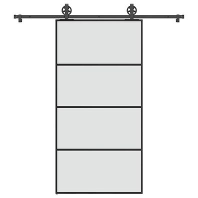 vidaXL Schiebetür mit Beschlag 102,5x205 cm ESG-Glas & Aluminium