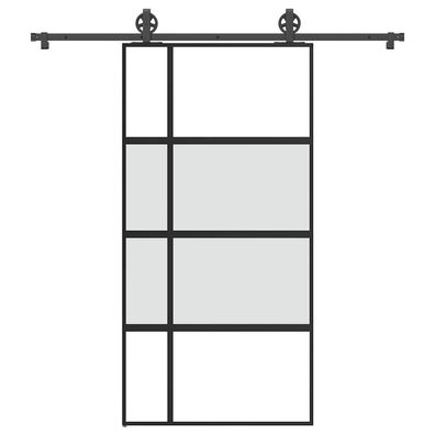 vidaXL Schiebetür mit Beschlag 102,5x205 cm Hartglas und Aluminium