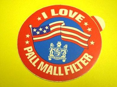 Aufkleber Sticker "I Love Pall Mall Filter" Zigaretten Werbung