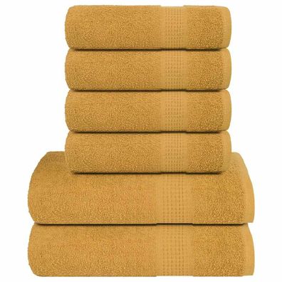 vidaXL 6-tlg. Handtuch-Set Golden 360 g/m² 100% Baumwolle