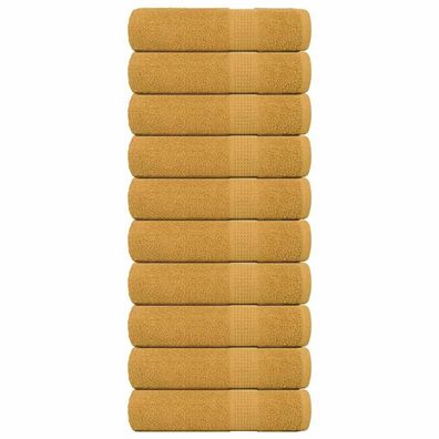 vidaXL Badetücher 10 Stk. Golden 100x150 cm 360 g/m² 100% Baumwolle