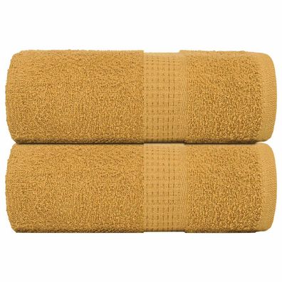 vidaXL Seiftücher 2 Stk. Golden 30x30 cm 360 g/m² 100% Baumwolle