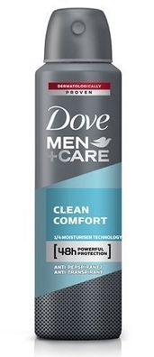 Dove Men Deodorant, Clean Comfort, 150ml