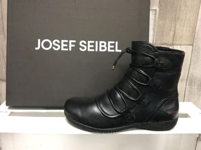 Josef Seibel Damen Kurzstiefelette schwarz mit Zierschnürung