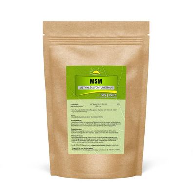 Premium MSM (Methylsulfonylmethan), 1 kg Pulver, 99,95% Reinheit, 60-80 Mesh