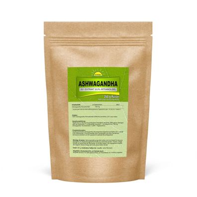 Ashwagandha Extrakt, konzentriert (25:1), 6,9% Withanolide, ohne Zusätze, 250 g