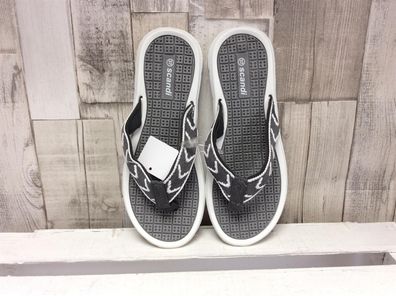 scandi Damen Flip Flop grau-weiß