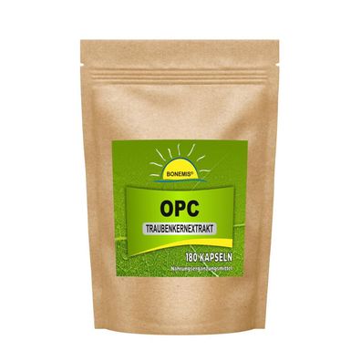 OPC Traubenkernextrakt, 180 Kapseln mit 95% Premium-OPC (70% nach HPLC) Bonemis®