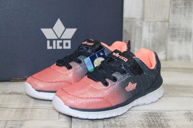 Lico Kletthalbschuh marine/lachs