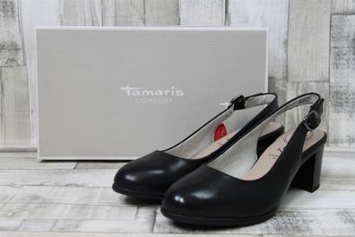 Jana Damen Sling Pumps schwarz, zehengeschlossen, 4,5 cm Absatz