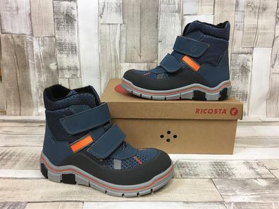 Ricosta warmer Schneestiefel jeansblau-grau mit Klettverschluß