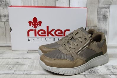 Rieker Herren Schnürschuh beige mit seitlichem Reißverschluss