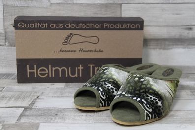 Helmut Trunte Damen-Pantolette zehen offen 4cm olive