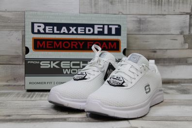 Skechers Herren Sportschuh weiß, rutschhemmende Laufsohle