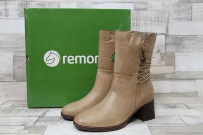 Remonte elegante Damenstiefelette 6 cm Absatz breit beige mit Reißverschluss