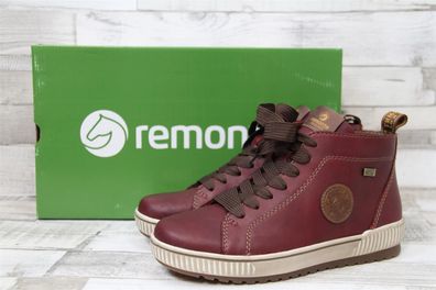 Remonte Tex Damen Knöchel Schnürschuh und Reißverschluss bordo