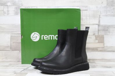 Remonte Damen Stiefelette schwarz mit seitlichem Stretch-Einsatz