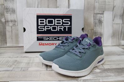 Skechers Damen Schnürschuh hellblau mit lila abgesetzt