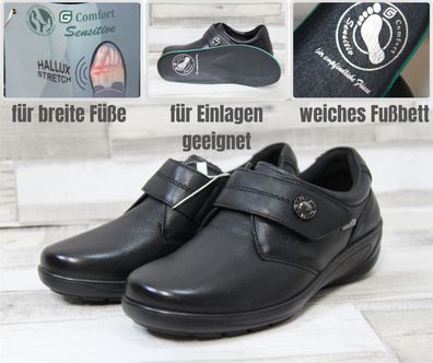 Glücksschuh Comfort Tex Damen Klett-Halbschuh schwarz