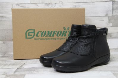 Glückschuh TEX Damen Kurzstiefelette schwarz mit zwei Reißverschlüssen