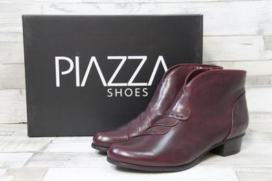 Piazza Damen Kurzstiefelette bordo mit Ziersteppung