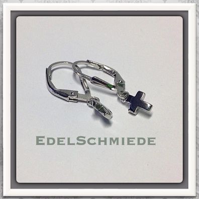 Edelschmiede925 Ohrhänger Silber 925 kleines Kreuz