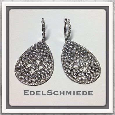 Edelschmiede925 wunderschöne Ohrhänger 925 Silber rhod Zirkonia