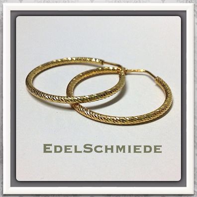 Creole 31 mm 925 Silber diamantiert vergoldet