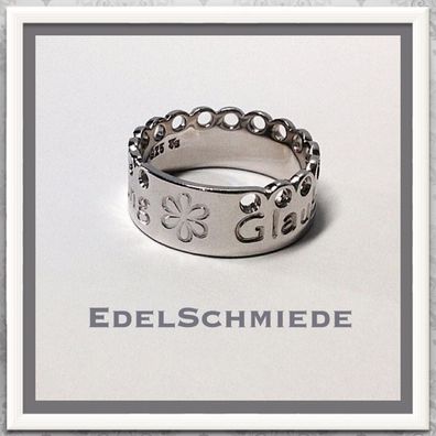 Edelschmiede925 Glaube, Liebe, Hoffnung als Spruchband im Ring,925