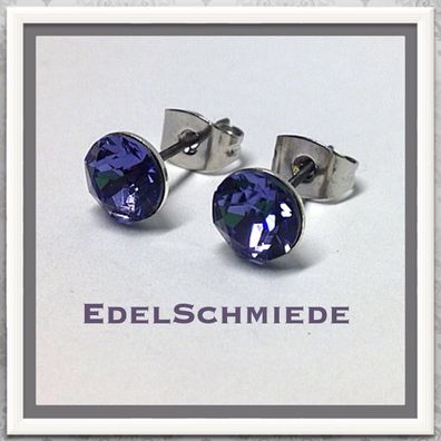 Edelschmiede925 Ohrstecker Modeschmuck (Stift = Titan) m Swarovski